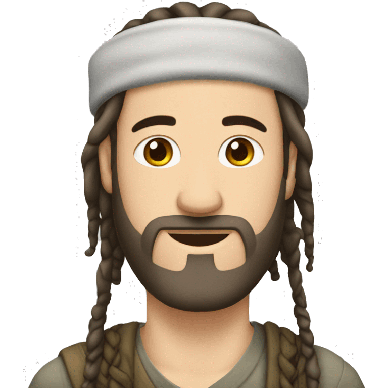 A white man with no beard and no mustache, with dread locks wearing a kippa emoji