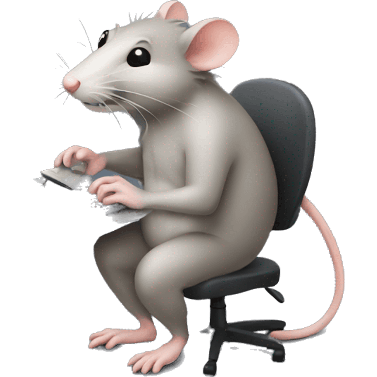 Rat working on computer  emoji