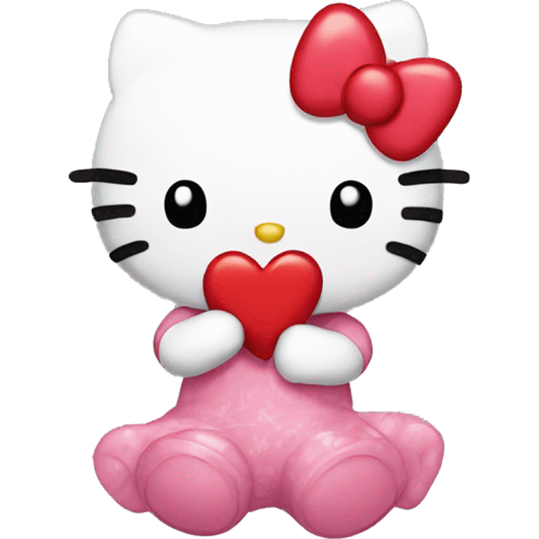 hello kitty with heart emoji