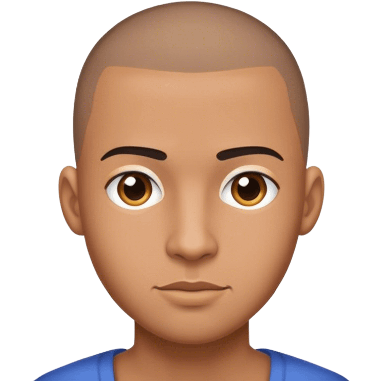 latino guy with a homebase shaped face with a buzz cut  emoji