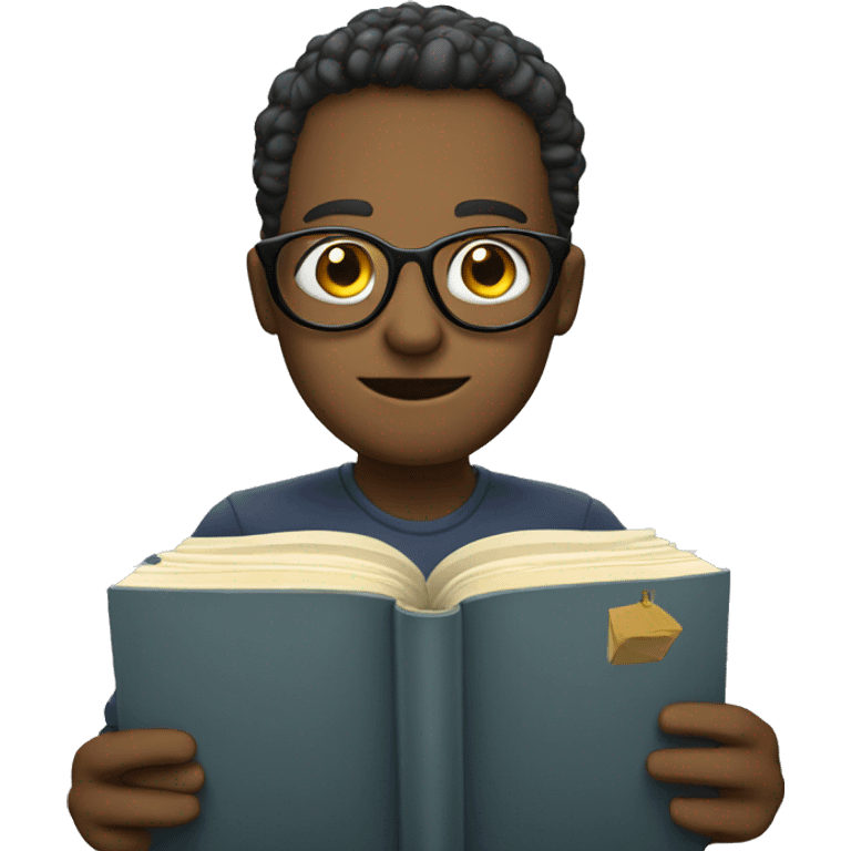 emoji with glasses on and a book in hand emoji