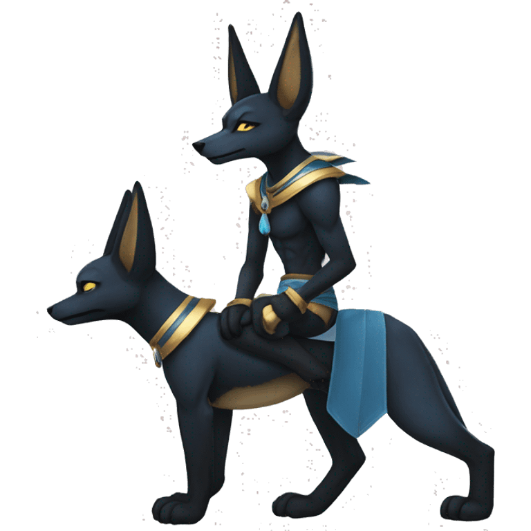 Anubis-Lucario on four legs full body emoji