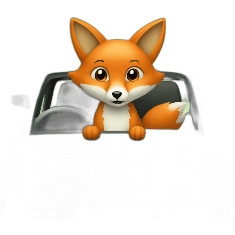 Fox in a green car emoji