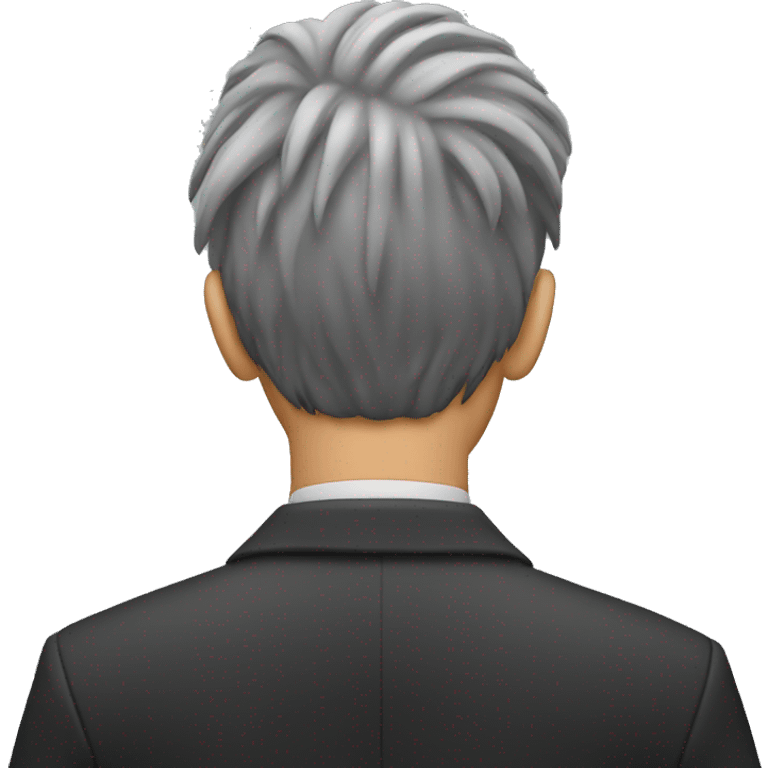 Back of a mans head with hair emoji