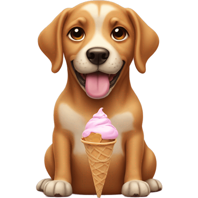 Dog with ice cream emoji