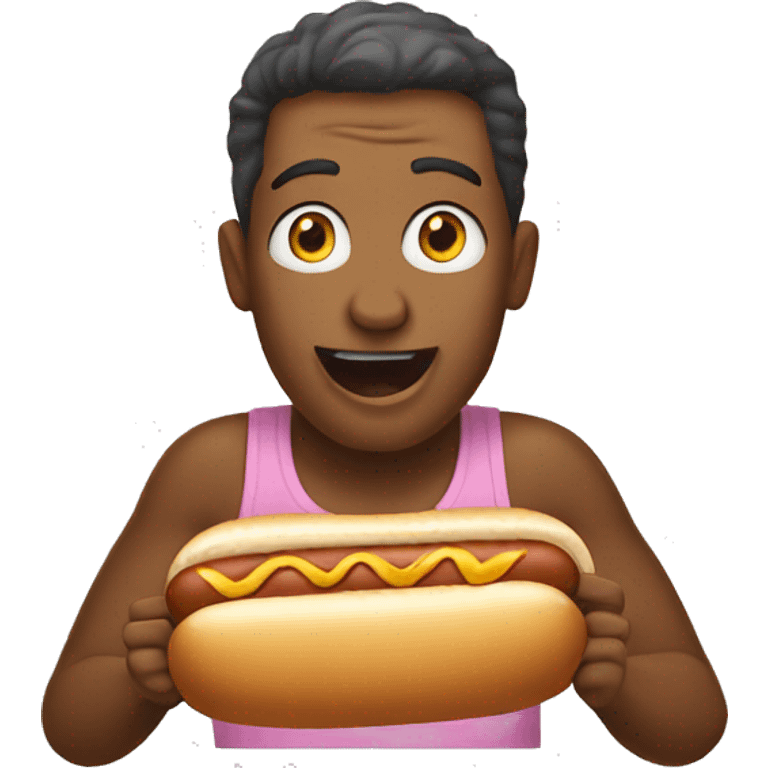 Eating a hot dog emoji