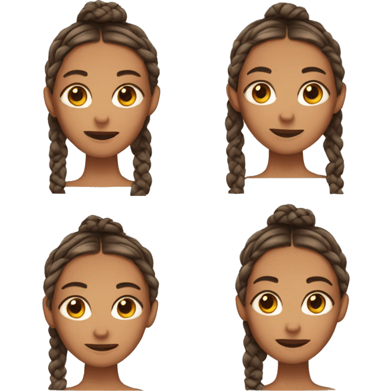 A female face emoji in braids with acne and hyperpigmentation  emoji