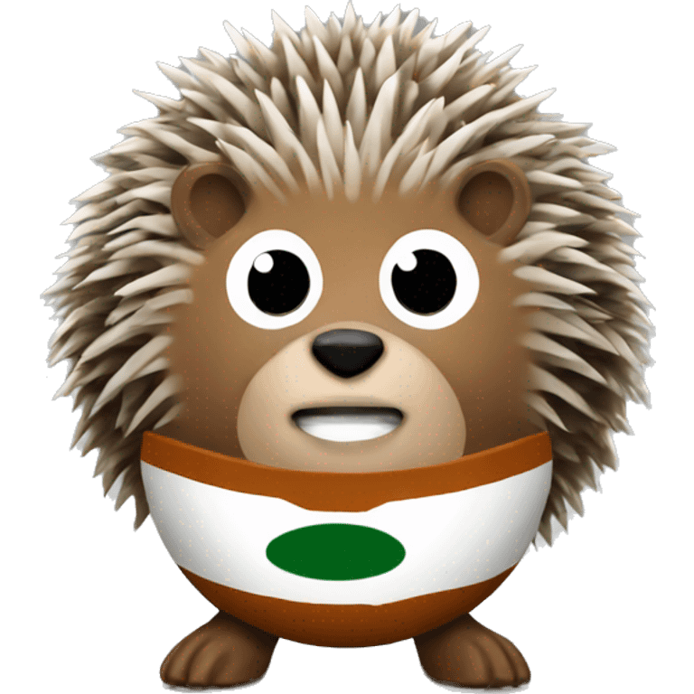 Hedgehog in a football kit emoji