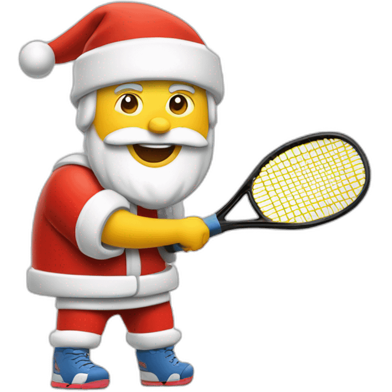 Le père Noël en train de jouer au padel emoji