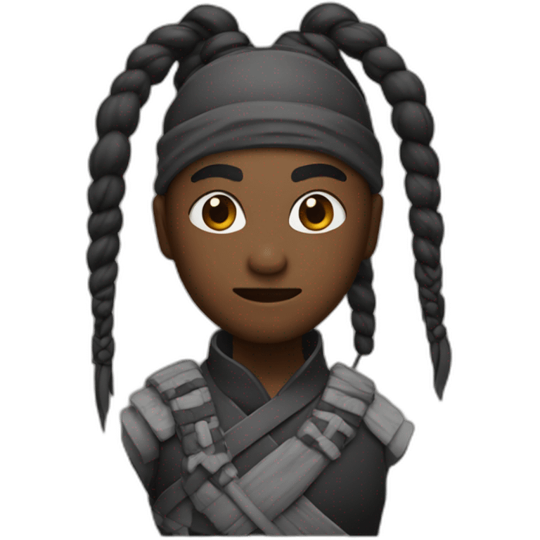 Ninja with braids emoji