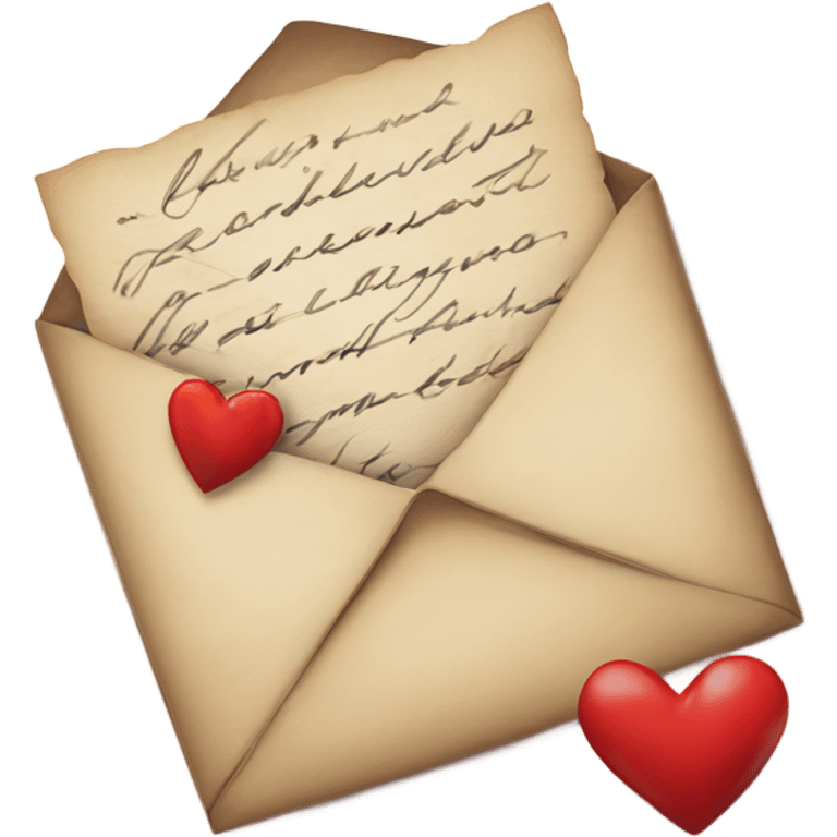 Hand written love letter with envelope  emoji