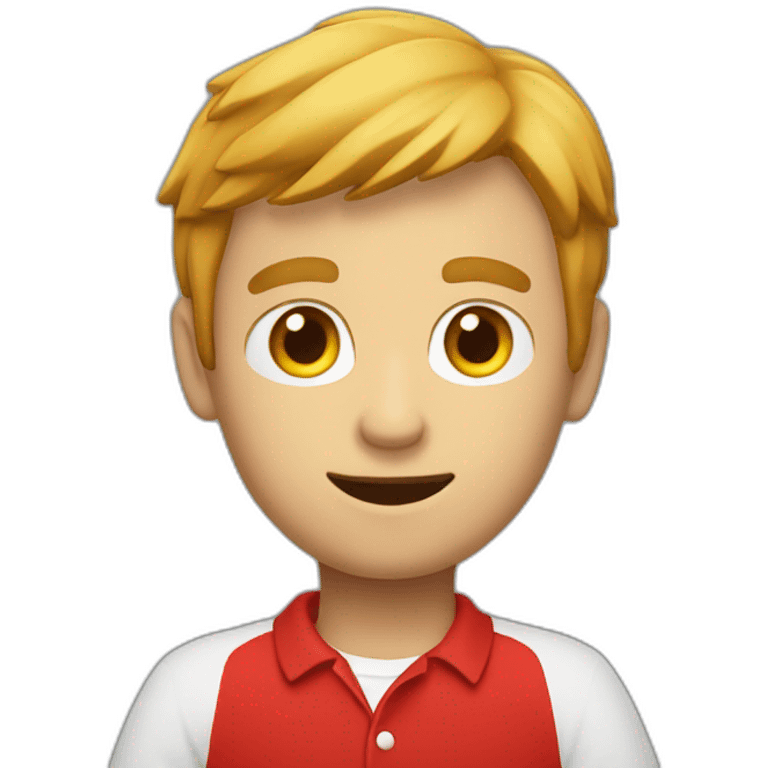 Un homme chauve en polo rouge emoji