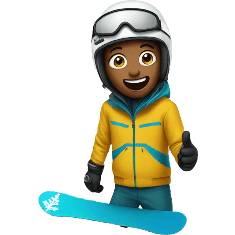 Surprised snowboarder emoji