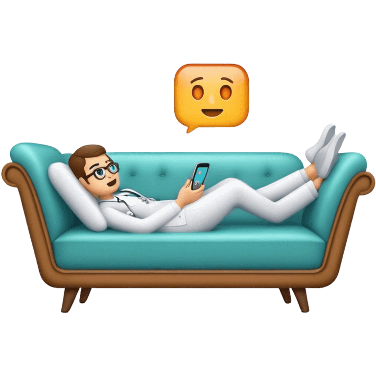 Big iPhone on therapist couch emoji