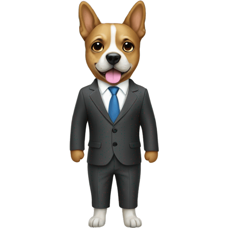 Dog on the beach wearing a suit emoji