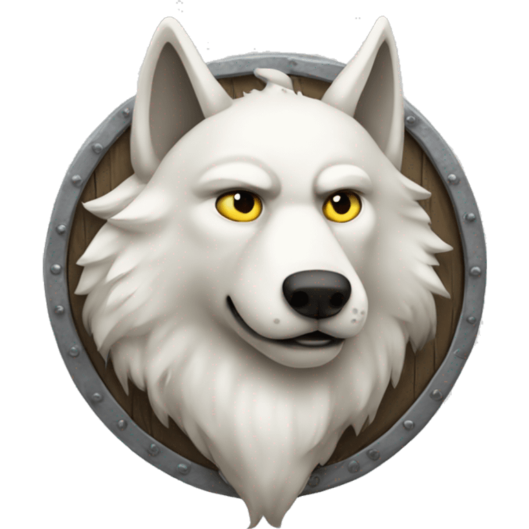 Viking white wolf emoji