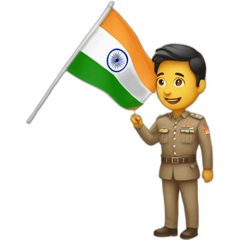 Man holding india flag emoji