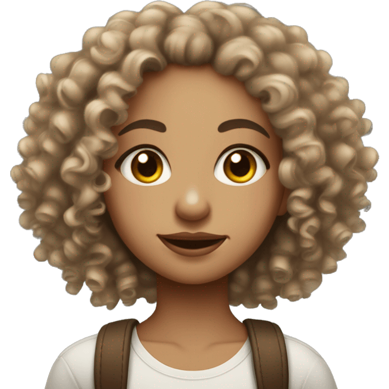 curly haired lightskin girl with brown eyes and a septum piercing emoji