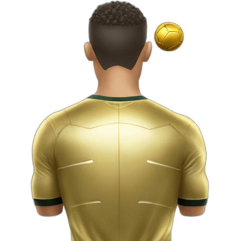 Ronaldo back view with gold ball emoji