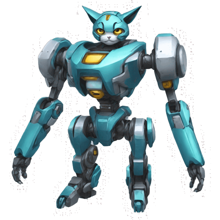 Futuristic mechanical medabot-cat-mecha emoji