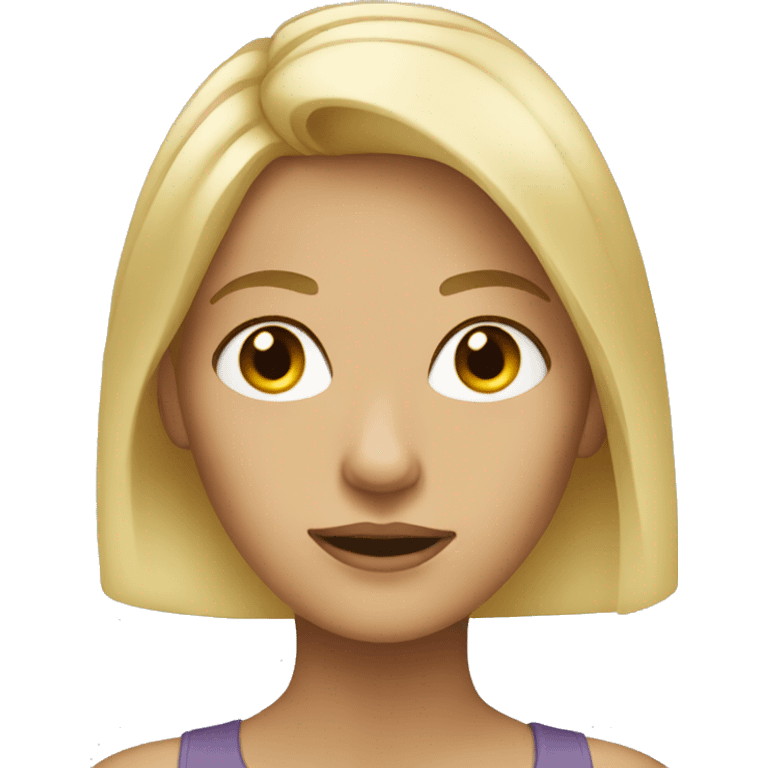 blond woman with grey eyes emoji