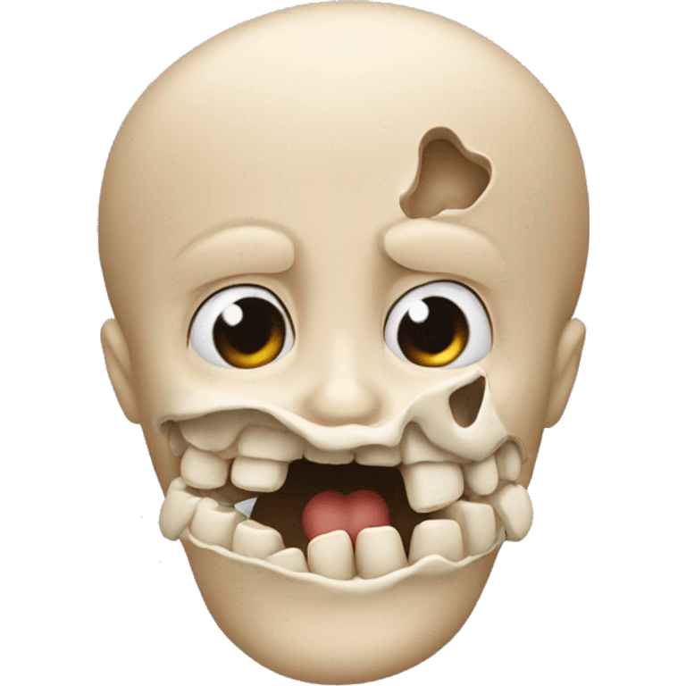 create kissing face with bone in its mouth emoji