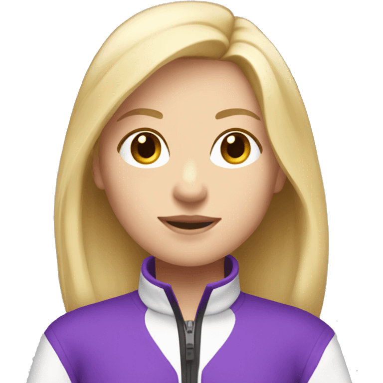 Go-kart girl with purple suit white skin and blonde hair emoji