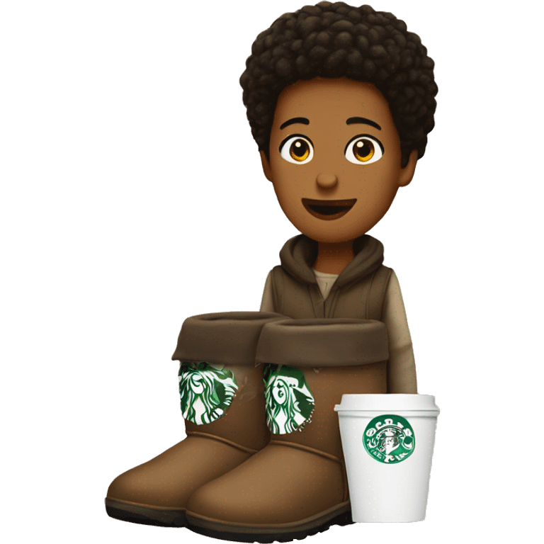 Starbucks and uggs emoji