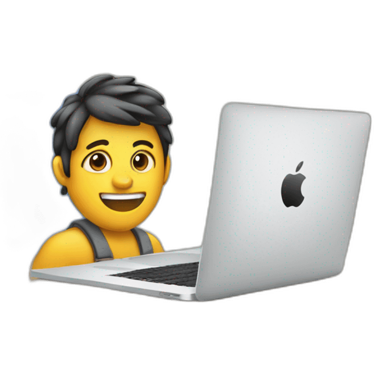 programmer codes on macbook emoji