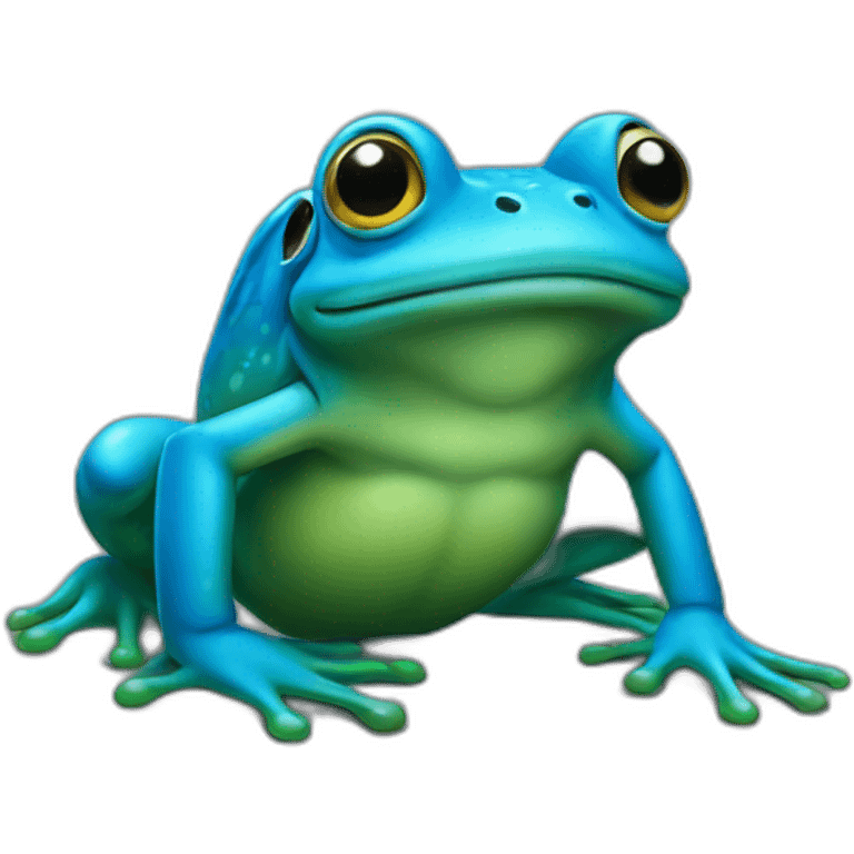 Grenouille bleu emoji