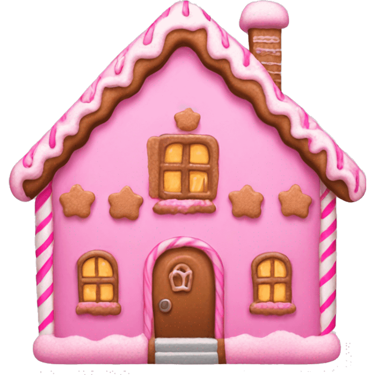 Pink gingerbread house  emoji