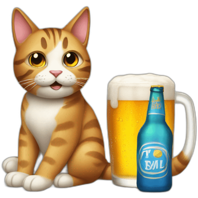 Un cat whit a beer emoji