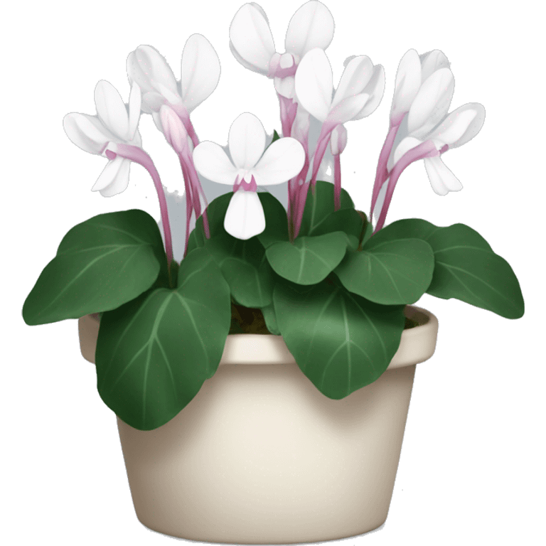 White Cyclamen flowers emoji