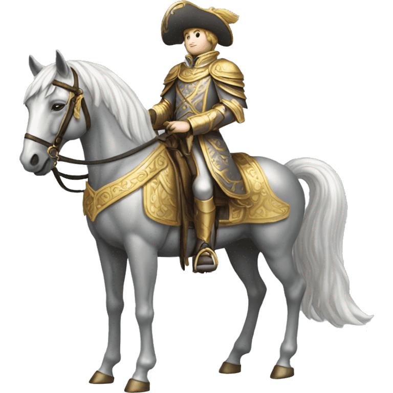 Gilded saddle vintage gray piebald horse gilded robes emoji