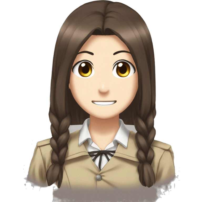 Sasha Braus brown hair hair in a ponytail anime attack on titan emoji