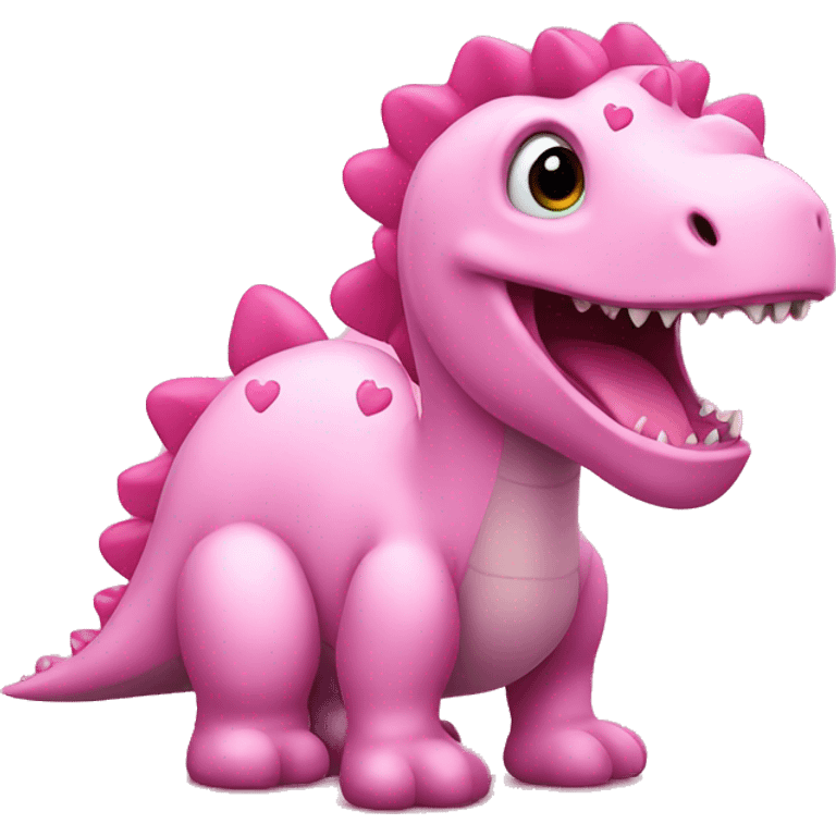 pink dinosaur with hearts  emoji