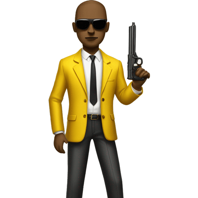 yellow suit mafia with thompson gun and sunglasses emoji