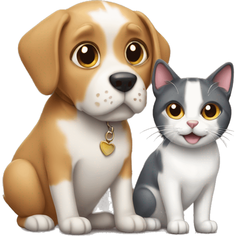 Cat and dog emoji