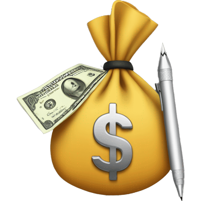 make a pen that has a dollar sign but that is an actual arrow pointing at a money bag emoji