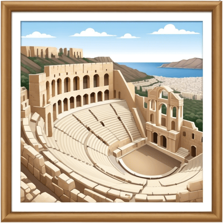 Odeon of Herodes Atticus Landmark Emoji – Depicting the ancient stone amphitheater on the Acropolis slopes. emoji