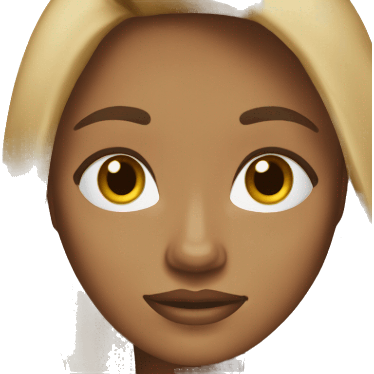 Brown long hair blue eyes medium to light skin town woman emoji