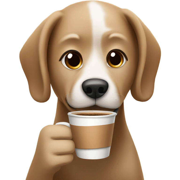 Dog drinking coffee  emoji