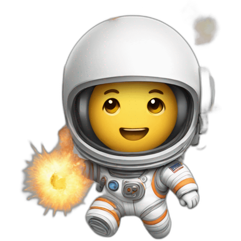 Cute exploding astronaut emoji