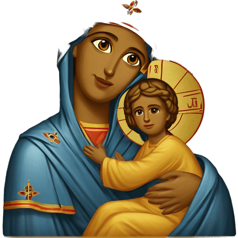 Orthodox Icon byzantin Theotokos emoji