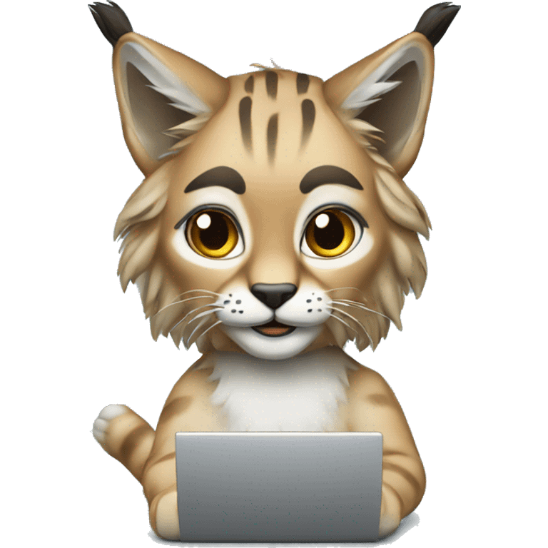 A lynx with a laptop emoji