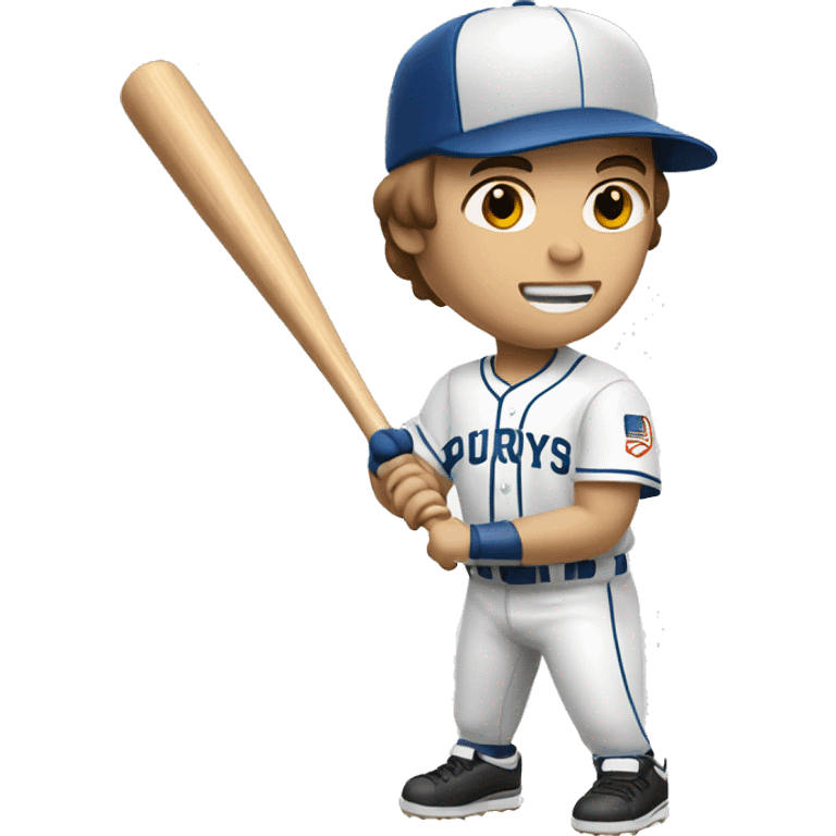 white skin baseball player holding bat emoji