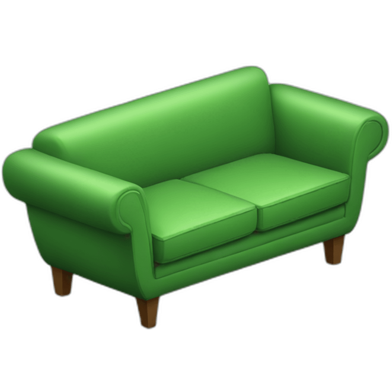 green sofa in isometry emoji