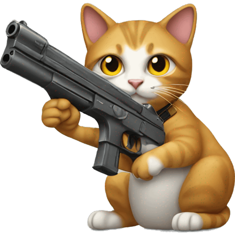 cat holding gun emoji