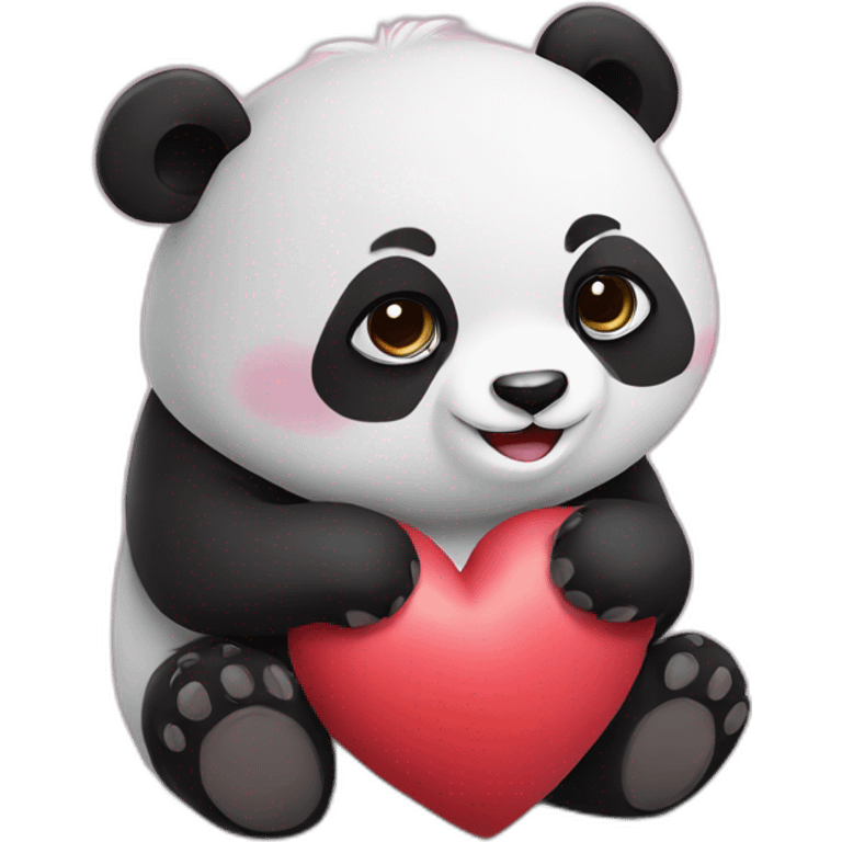 Panda with heart emoji