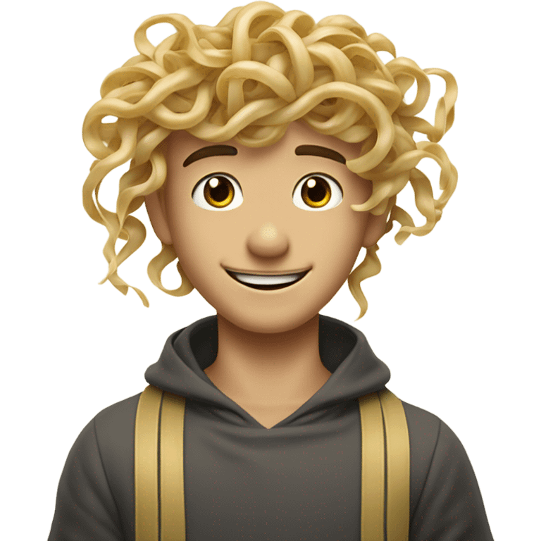 Noodle hair boy emoji